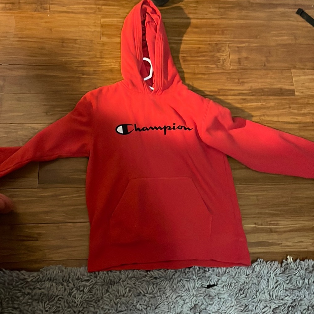 Boys Red Champion hoodie size boys large